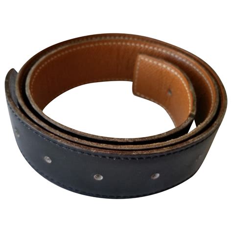 Cuir seul / leather strap leather belt Hermès Black size 80 cm in 